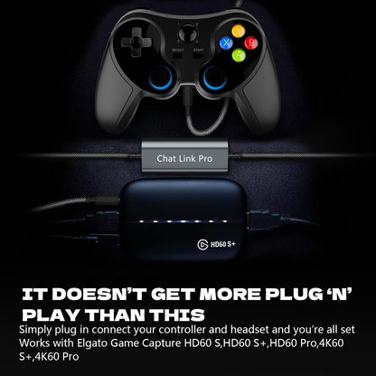 LecLooc Chat Link Pro Cable for Elgato HD60 Series, 6.6FT, Grey, Audio Adapter for Nintendo Switch, Xbox One, PS4, PS5