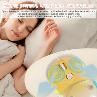 elec Space Wireless Bluetooth Mouse - Rechargeable, Silent, RGB Lighting, Ergonomic Design, Yellow