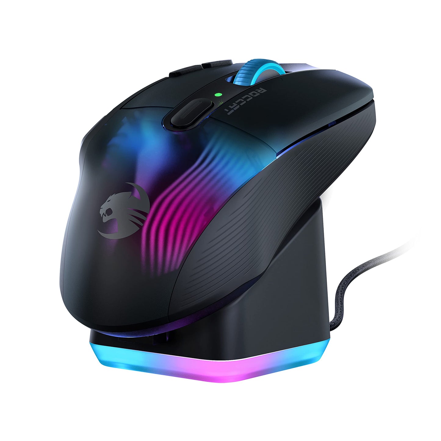 ROCCAT Kone XP Air Wireless Ergonomic RGB Gaming Mouse, 19K DPI, 100-hour Battery, Black, Model ROC-11-442-01
