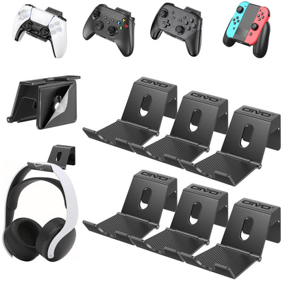 OIVO Controller Wall Mount Holder for PS3/PS4/PS5/Xbox - 6 Pack, Foldable ABS Design, Model 999-Green
