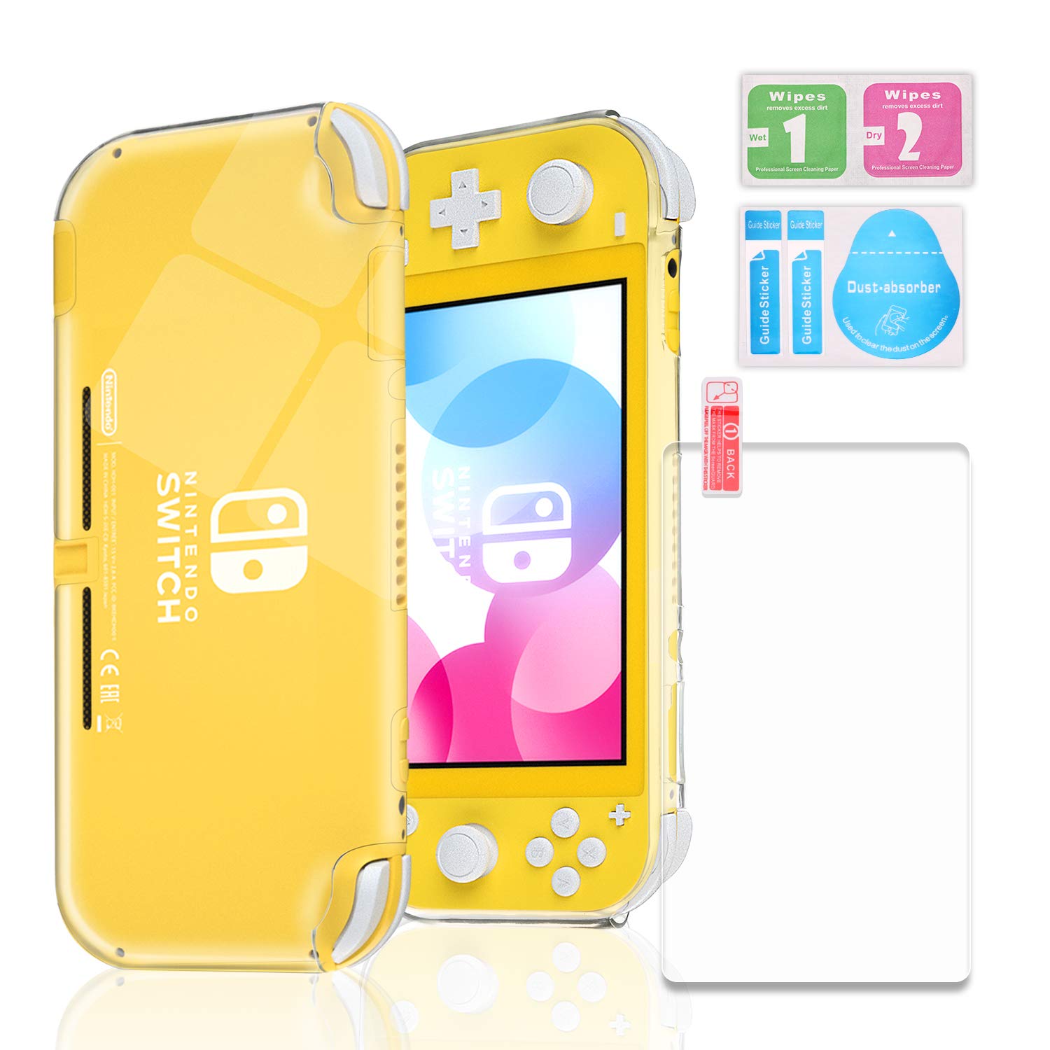 TPU Case for Nintendo Switch Lite  Clear Protective Case for Nintendo Switch Lite with Tempered Glass Screen Protector - Clear