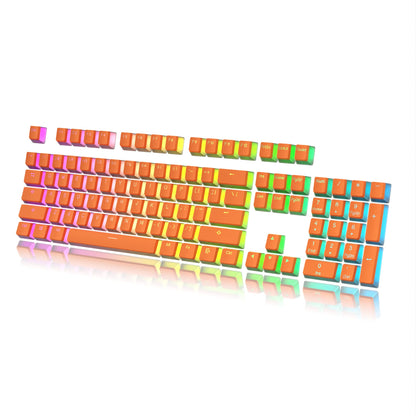 HK Gaming Pudding Keycaps Set - Doubleshot PBT, 112 Keys, ANSI US Layout, Orange, Compatible with Cherry MX, Gateron, Kailh, Outemu