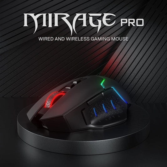 Redragon M690 PRO Wireless Gaming Mouse - 8000 DPI, 8 Macro Buttons, Ergonomic Design, Black for PC/Mac/Laptop