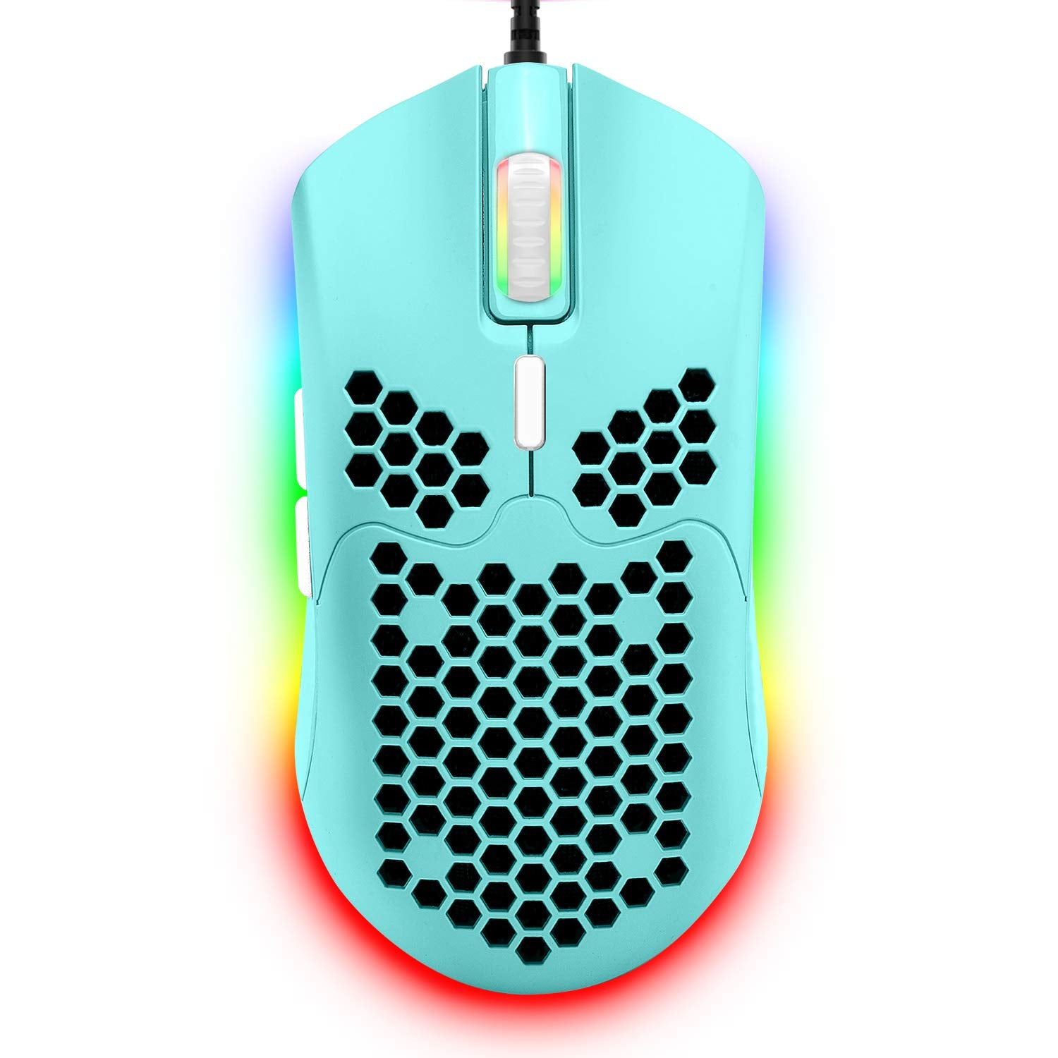 ZIYOU LANG M1 Wired Gaming Mouse - 6400DPI, 6 RGB Backlit, 7 Programmable Buttons, Ultralight Honeycomb Shell, Green