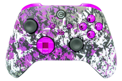 Custom Controllerzz Wireless Controller for Xbox Series X/S & PC - Shadow Bloom & Purple Chrome Inserts