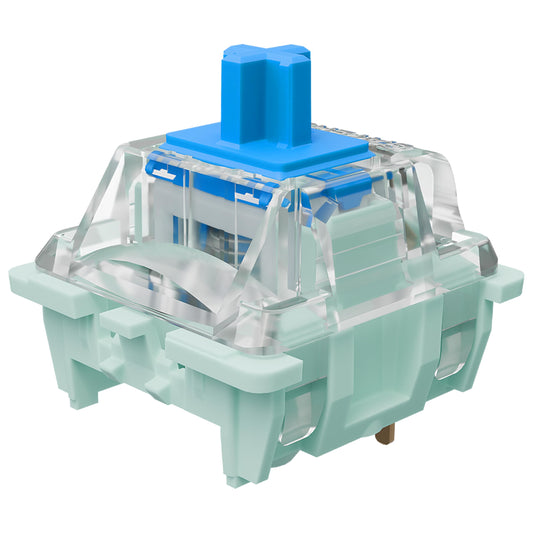 Gateron Jade Series 3.0 Blue Keyboard Switches Clicky 3-Pin 60gf Dual-Stage Spring Pre-lubed Switches for MX Mechanical Keyboard(Blue 72Pcs)