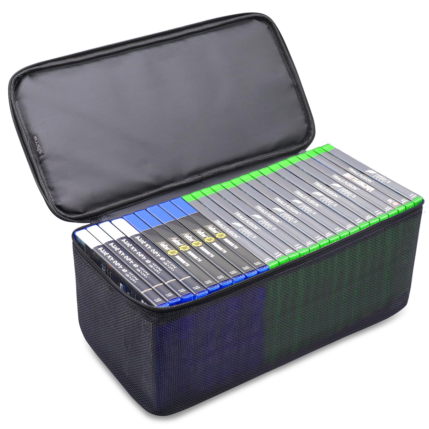 sisma Video Games Storage Bag for Xbox PS5 PS4, Holds 23-27 Discs, Black, Polyester, Model SVG2021031GC