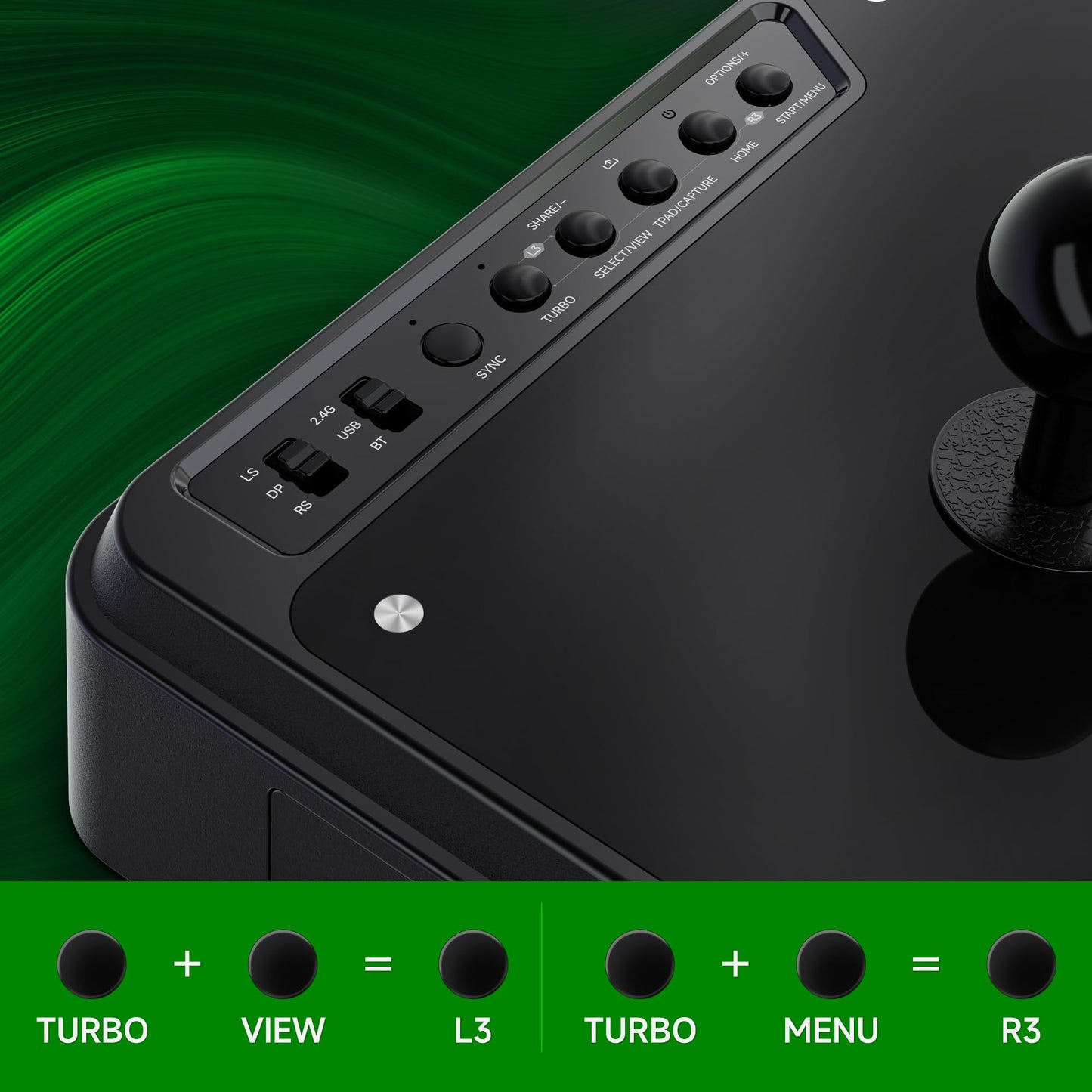 MAYFLASH F700X Wireless Arcade Fighting Stick for Xbox, PS4, Switch - Black, Bluetooth & Wired Connection