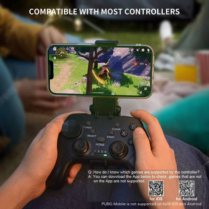 arVin Game Controller for iPhone/Android/PC - Wireless Joystick, Turbo Feature, Black, Compatible with iPhone 15/14/13 and More