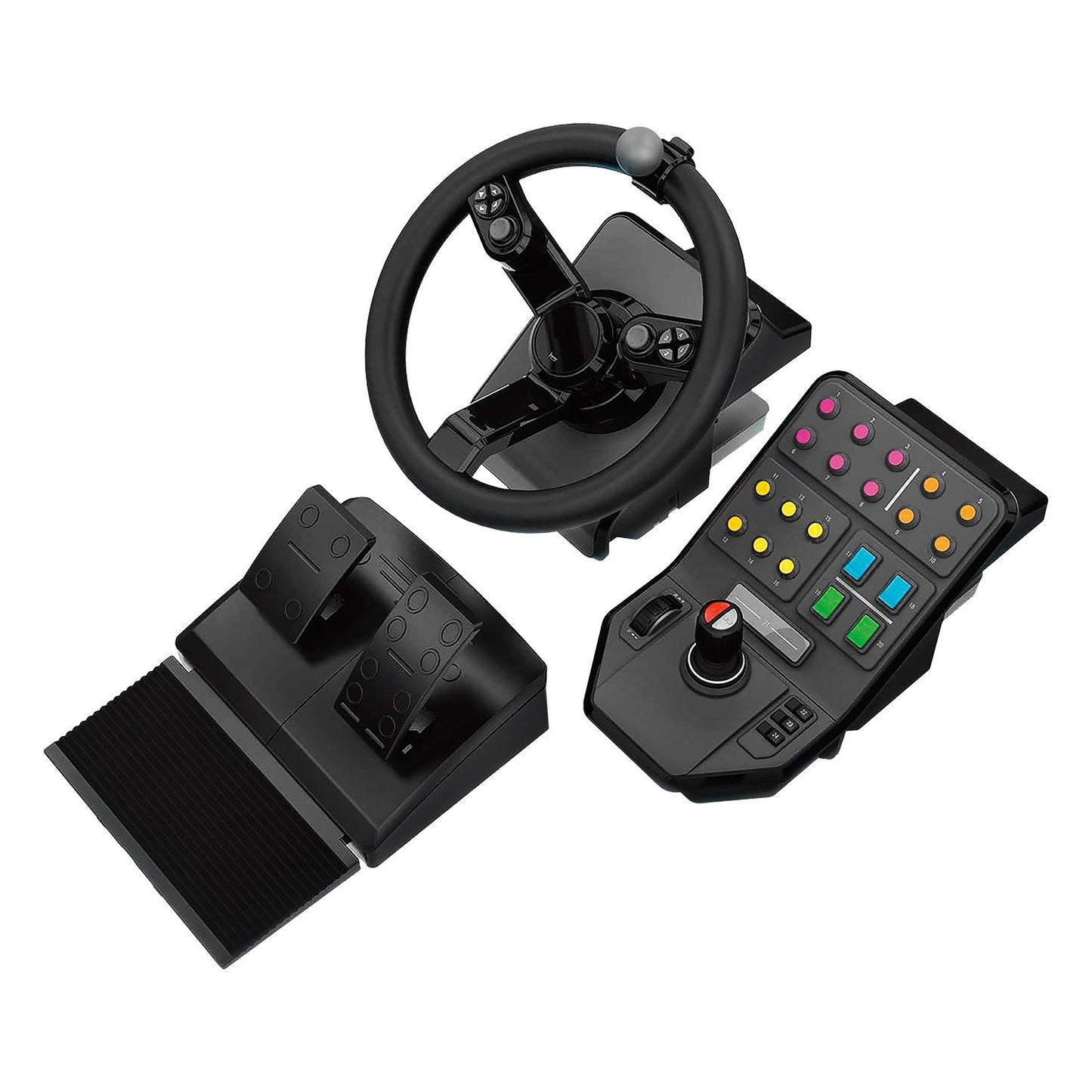 Logitech G Farm Simulator 2nd Gen Steering Wheel Bundle, PC Controller with Pedals, Black
