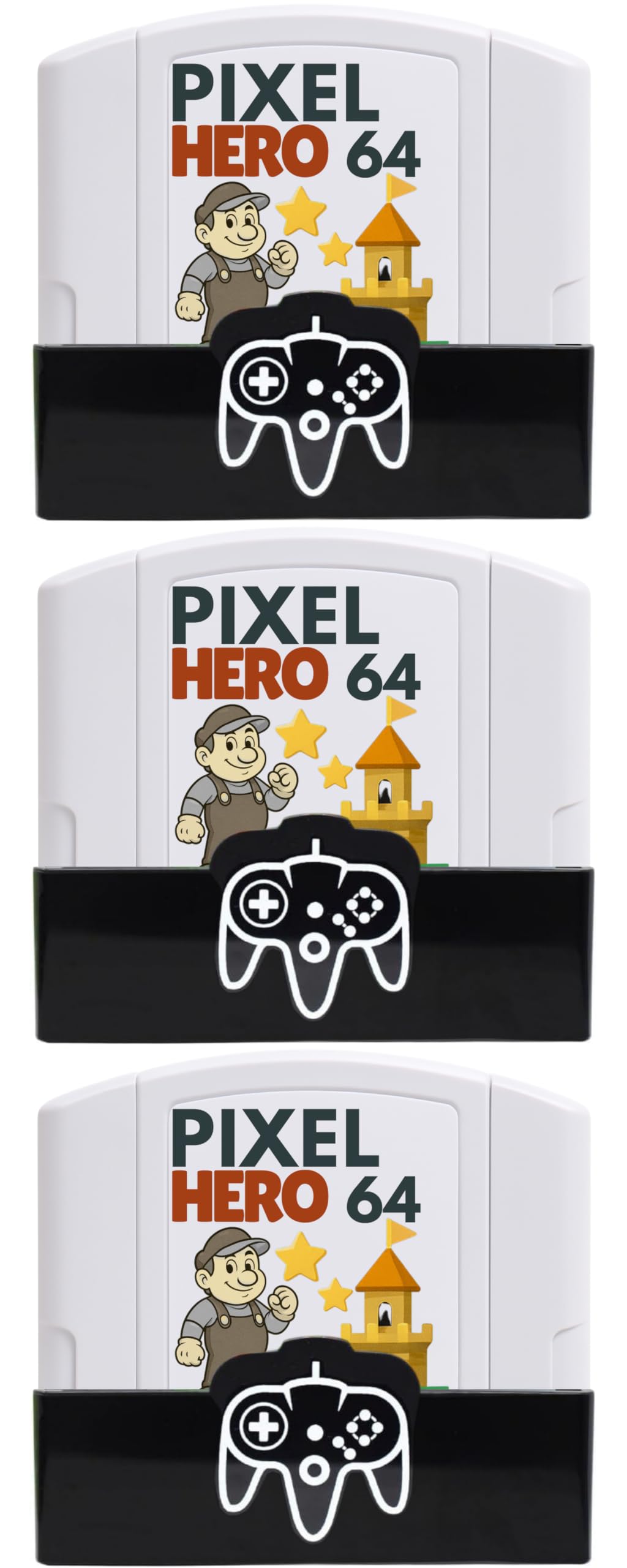 Skywin N64 Game Storage - Stylish 3 Pack Holder for Organizing N64 Cartridges