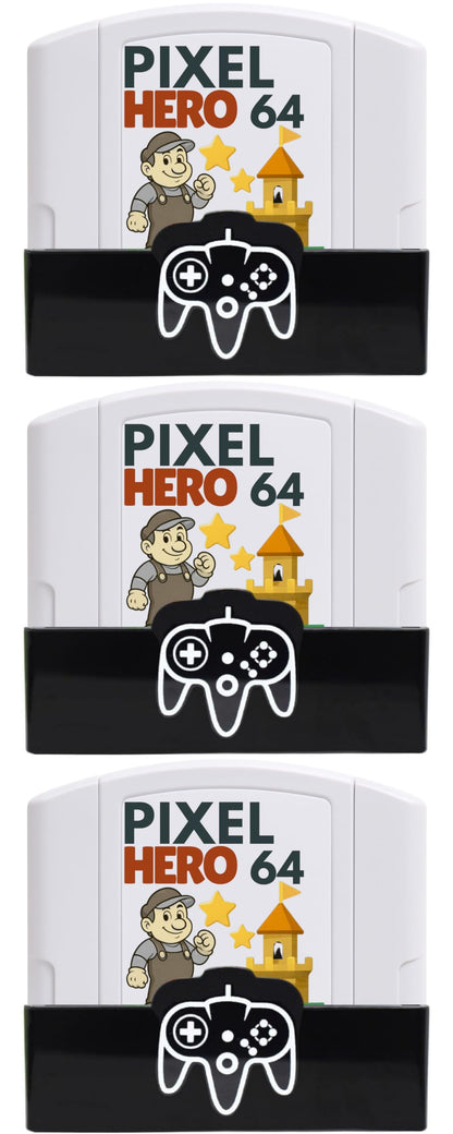 Skywin N64 Game Storage - Stylish 3 Pack Holder for Organizing N64 Cartridges