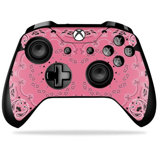 MightySkins Skin Compatible with Microsoft Xbox One X Controller - Pink Bandana | Protective, Durable, and Unique Vinyl Decal wr