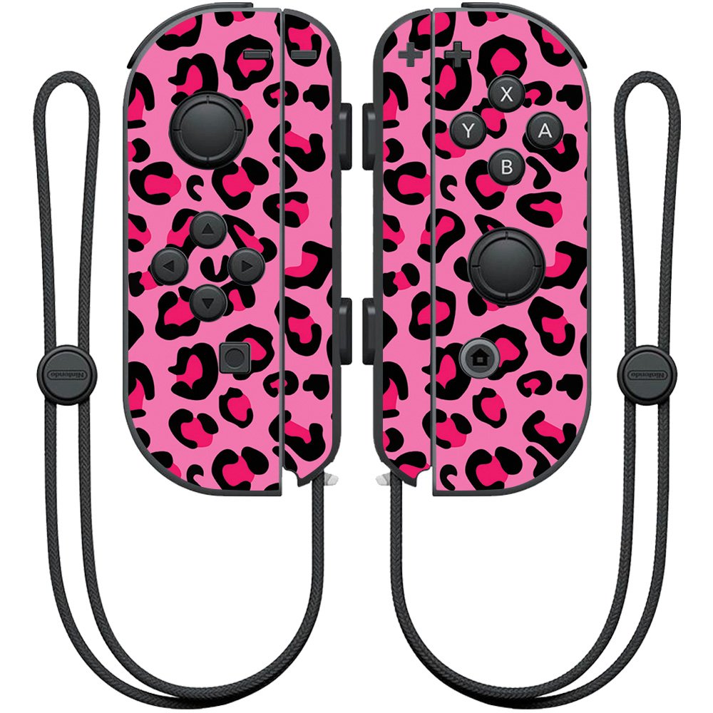 MightySkins Skin Compatible with Nintendo Joy-Con Controller wrap Cover Sticker Skins Pink Leopard