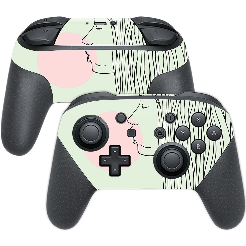 MightySkins Skin Compatible with Nintendo Switch Pro Controller - Pink Bubble Gum | Protective  Durable  and Unique Vinyl Decal wrap Cover | Easy to Apply  Remove  and Change Styles | Made in The USA