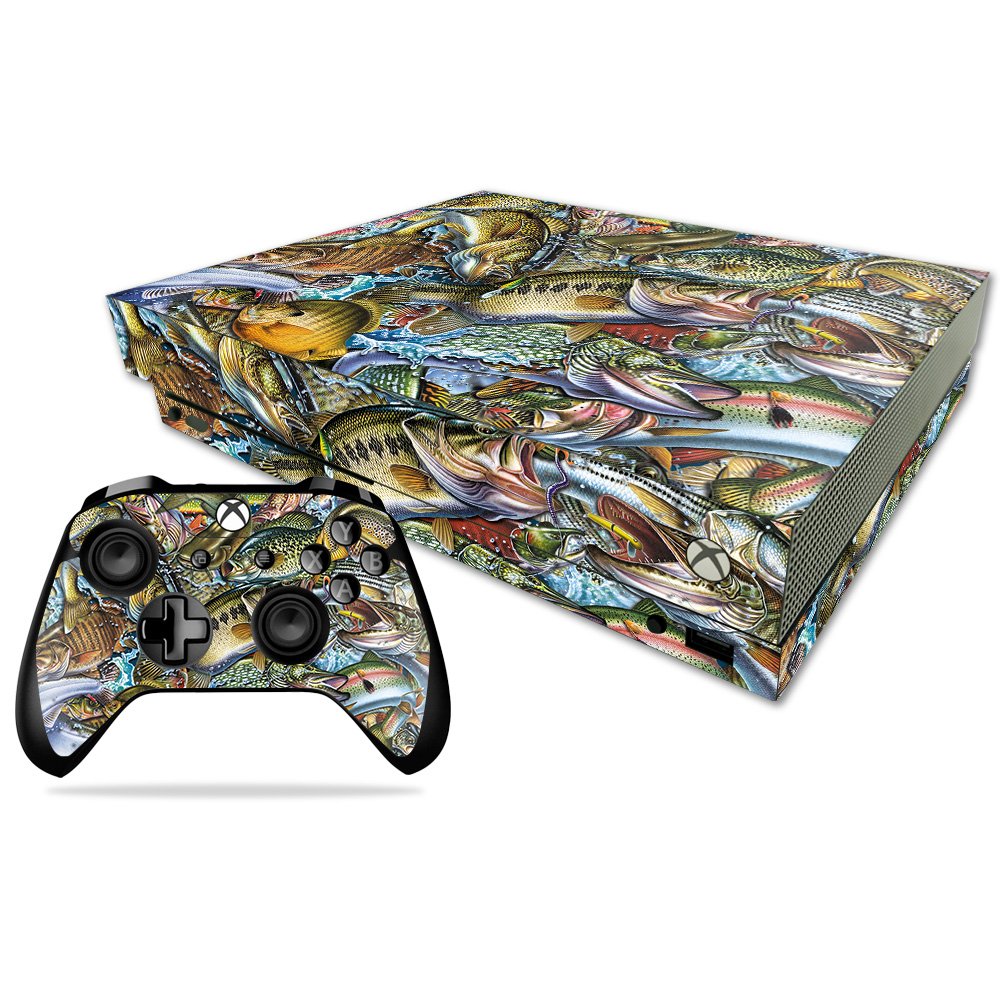 MIGHTY SKINS Xbox One X Skin - Action Fish Puzzle Vinyl Decal Wrap, Durable & Protective, Easy to Apply, Model MIXBONXCMB-Action Fish Puzzle