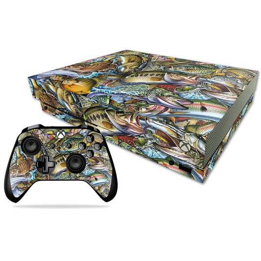 MIGHTY SKINS Xbox One X Skin - Action Fish Puzzle Vinyl Decal Wrap, Durable & Protective, Easy to Apply, Model MIXBONXCMB-Action Fish Puzzle