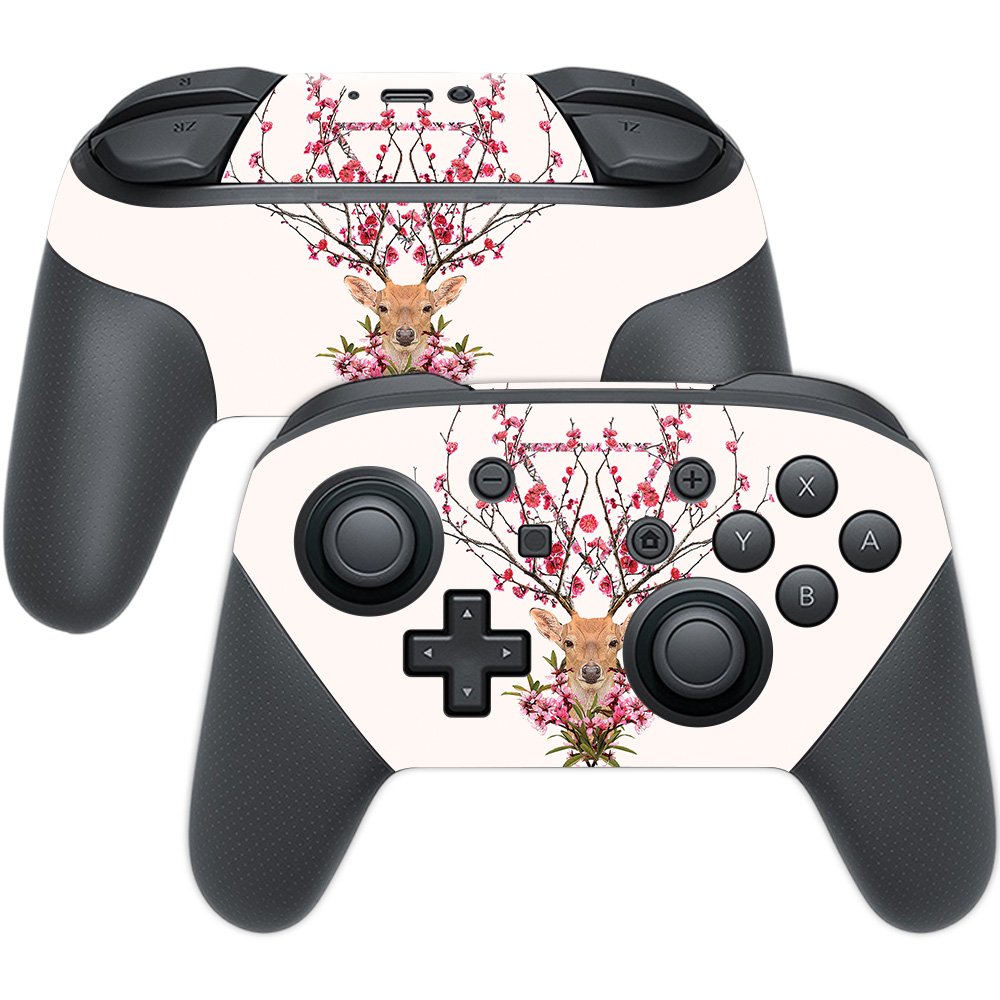 MightySkins Skin Compatible with Nintendo Switch Pro Controller - Spring Deer | Protective, Durable, and Unique Vinyl Decal wrap