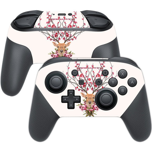 MightySkins Skin Compatible with Nintendo Switch Pro Controller - Spring Deer | Protective, Durable, and Unique Vinyl Decal wrap