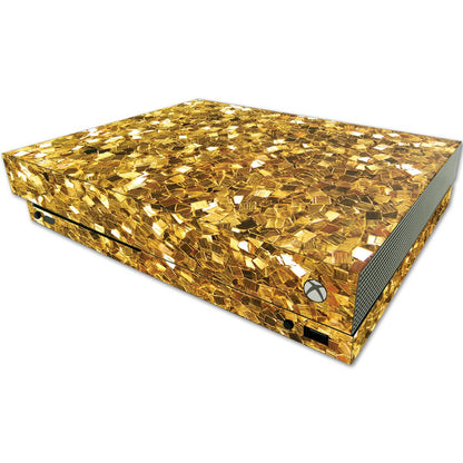 MIGHTY SKINS MightySkins Skin for Microsoft One X Console - Gold Chips, Durable Vinyl Decal, Easy Apply/Remove, Made in USA