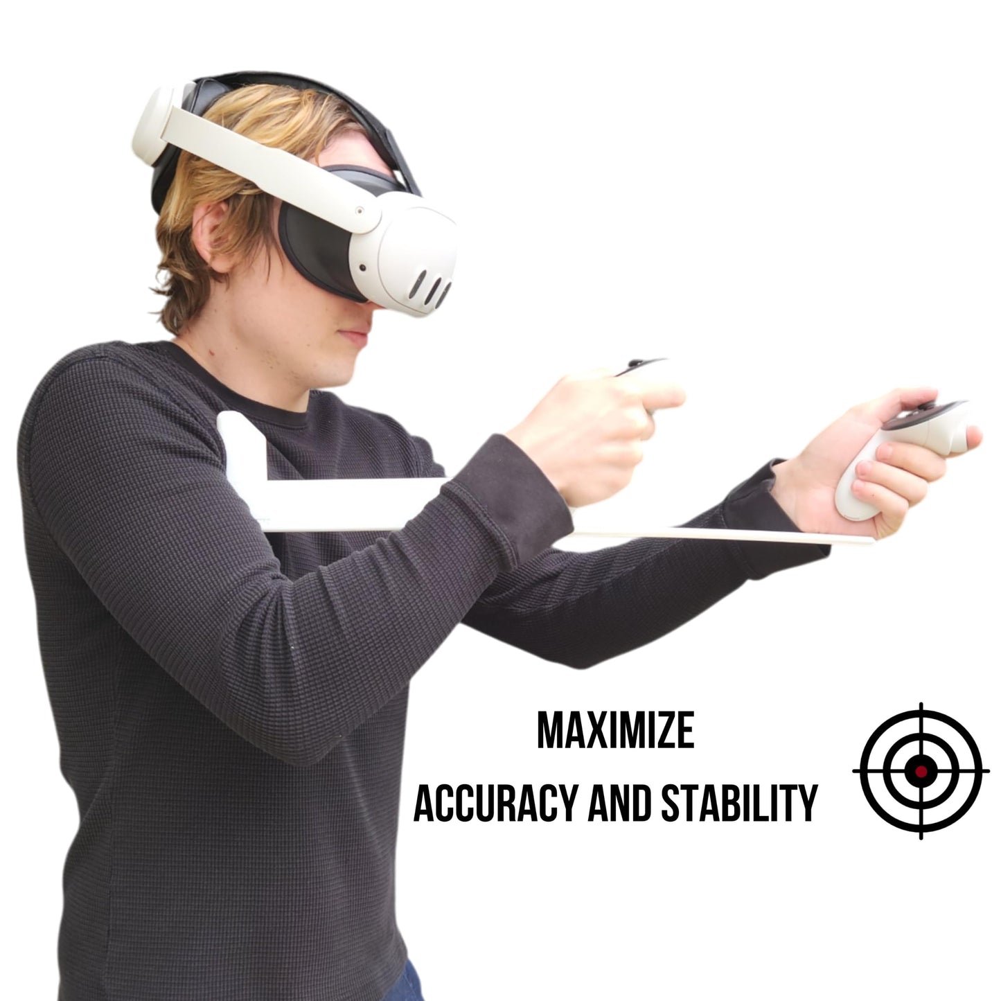 iStock Pro VR Gunstock - Lightweight Stabilizer for Meta Quest 2/3 - Left Hand, White