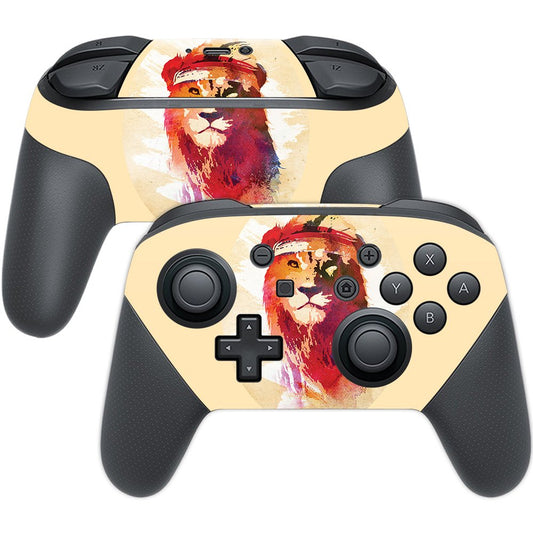 MightySkins Skin Compatible with Nintendo Switch Pro Controller - Gym Lion | Protective, Durable, and Unique Vinyl Decal wrap Co