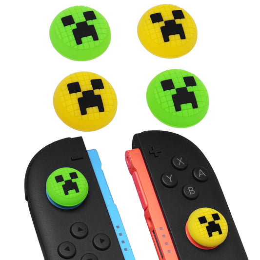 TIKOdirect Cute Thumb Grip Caps Compatible with Switch 2/ Switch 2 Pro Controller  Kawaii Joystick Cap Grip 4PCS Soft Silicone Protective Button Cover  Green Yellow