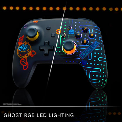 PowerA Enhanced Wireless Controller for Nintendo Switch - Lumectra PAC-MAN Neon Arcade, Bluetooth, Rechargeable, Model NSGP0458-01