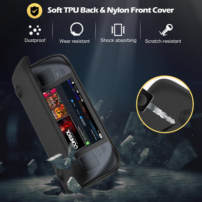 ProCase Flip Case for Steam Deck OLED/LCD - Detachable Front Cover, Black, Model PC-08363653