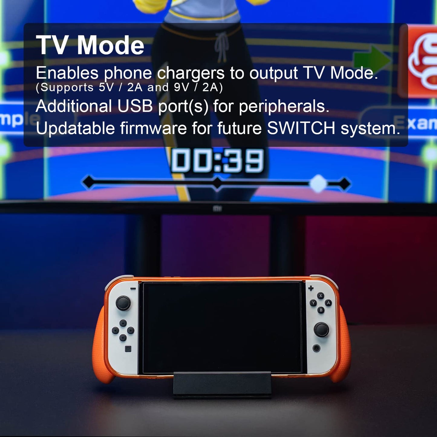 Skull & Co. Jumpgate Portable Dock with Detachable USB Hub HDMI Adapter for Nintendo Switch & OLED - Black, Base Model