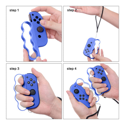 ECHZOVE Fitness Boxing Grips for Nintendo Switch - Ergonomic Joy-Con Handles - Lightweight & Secure - Blue