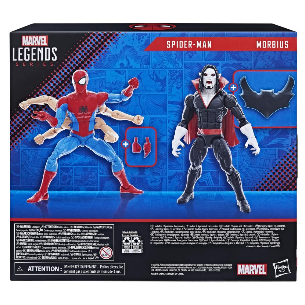 Hasbro Marvel Legends Spider-Man & Morbius Figurines 15 cm - Black, Plastic, Model F7052