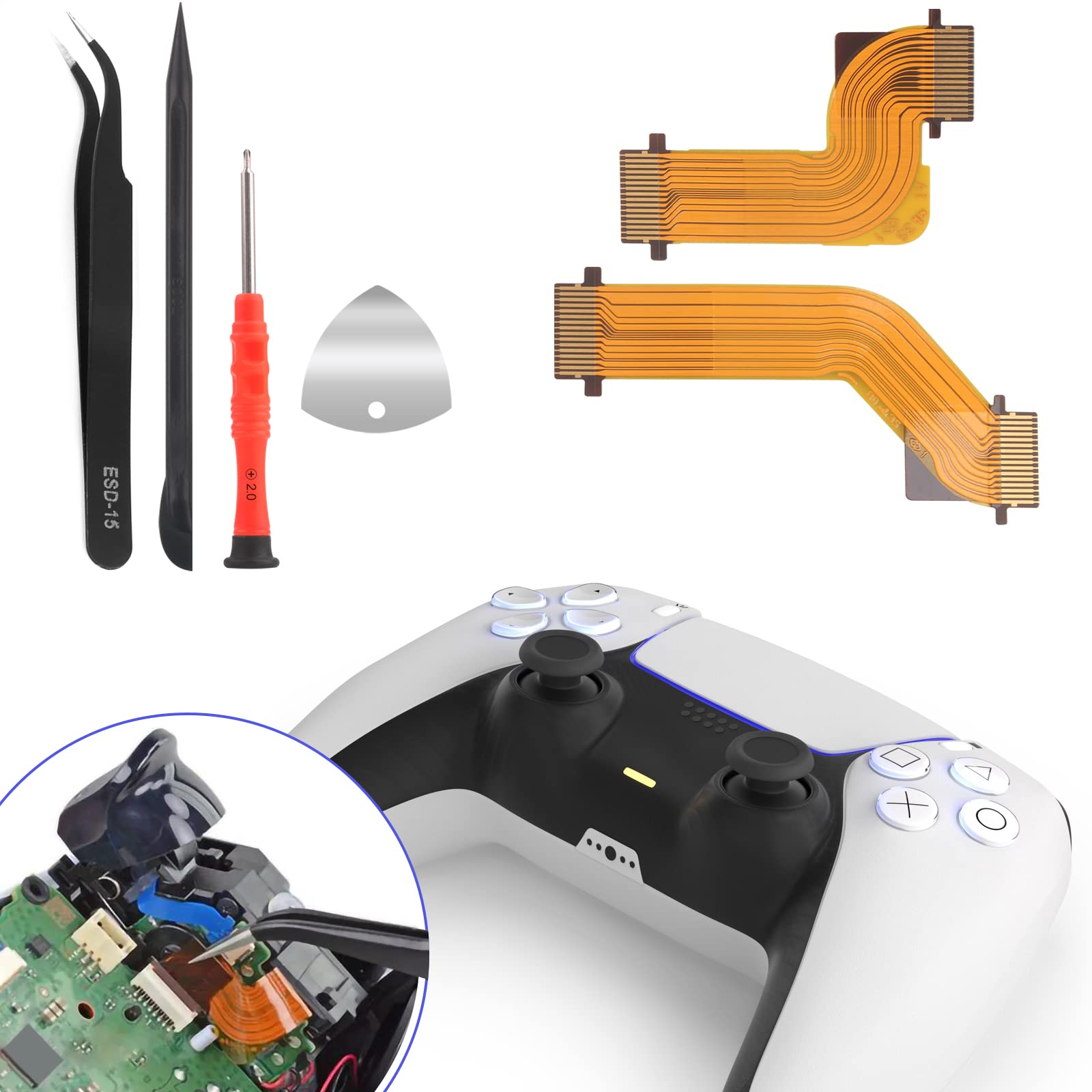 YWLRONG R2 L2 L1 R1 Flex Cable for Sony PlayStation 5 PS5 Controller Trigger Button Replacement (Left & Right)