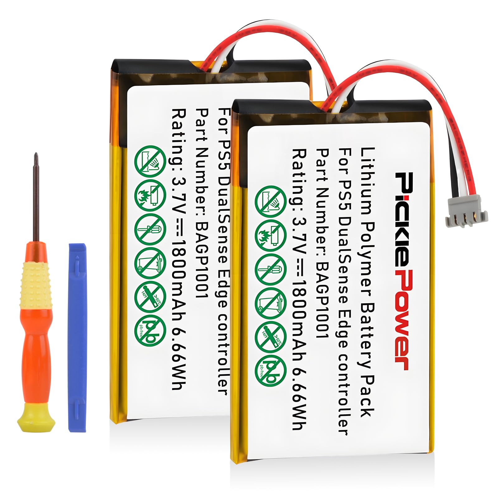 Pickle Power PS5 Dualsense Edge Battery  2 Pack 1800mAh Battery for PS5 PlayStation 5 Dualsense Edge Controller