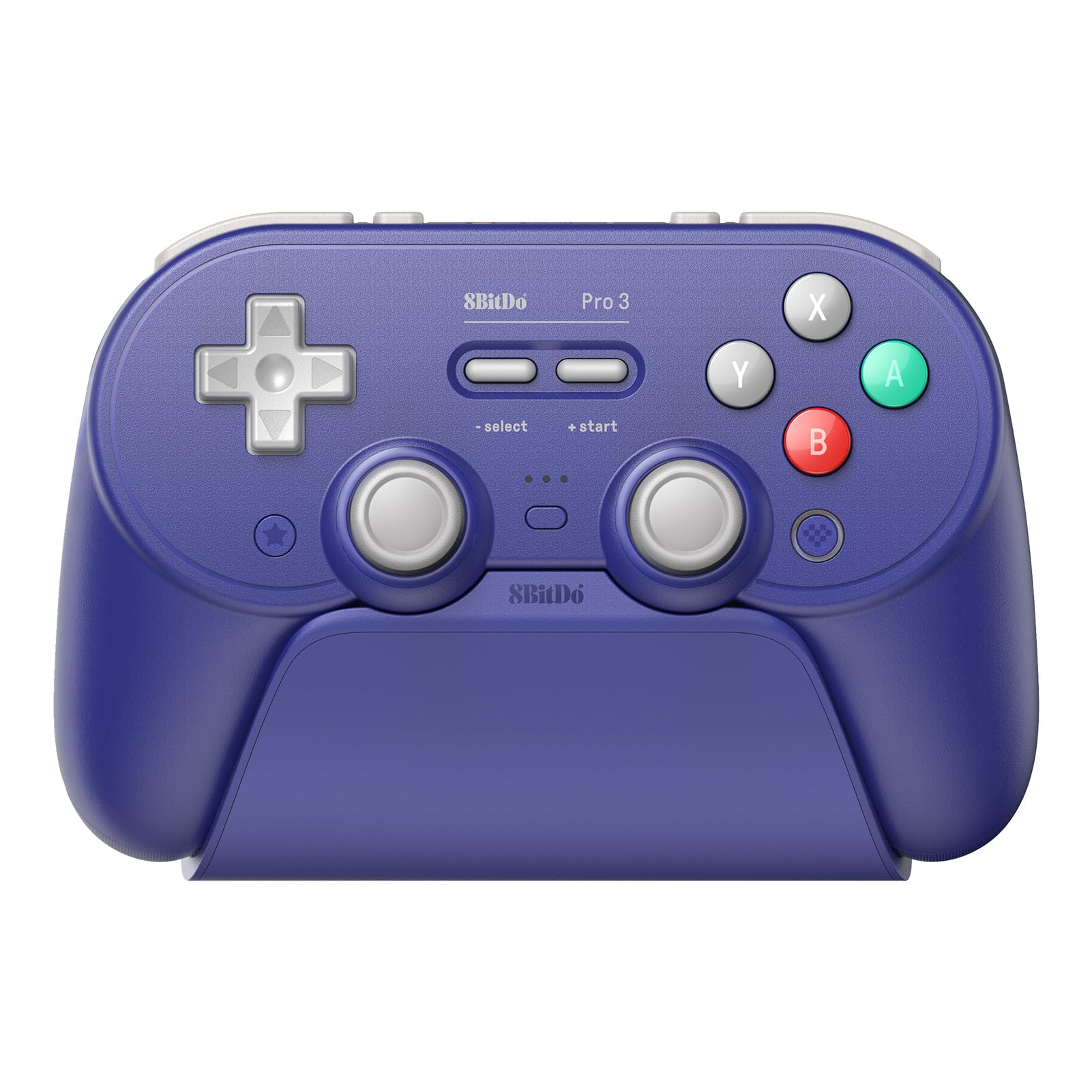 8BitDo Pro 3 Bluetooth Controller for Switch/Switch 2 - TMR Joysticks  Swappable ABXY Buttons  Pro Back Buttons  Charging Dock  Hall Effect Triggers  for Windows  Apple  SteamOS  Android - Purple