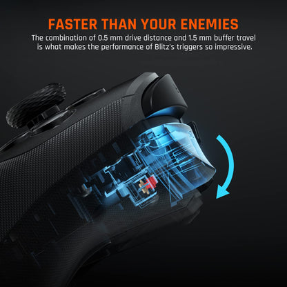 Black Shark Wired PC Gaming Controller - BIGBIG WON Blitz, 6-Axis Gyro, Custom Buttons, RGB Light, Compatible with Switch/PS4 - Black