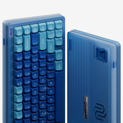 nuphy Halo75 V2 Mechanical Gaming Keyboard - 75% Wireless, Hot Swappable, Bluetooth, RGB Backlit, Silent Red Clear-Top, Blue