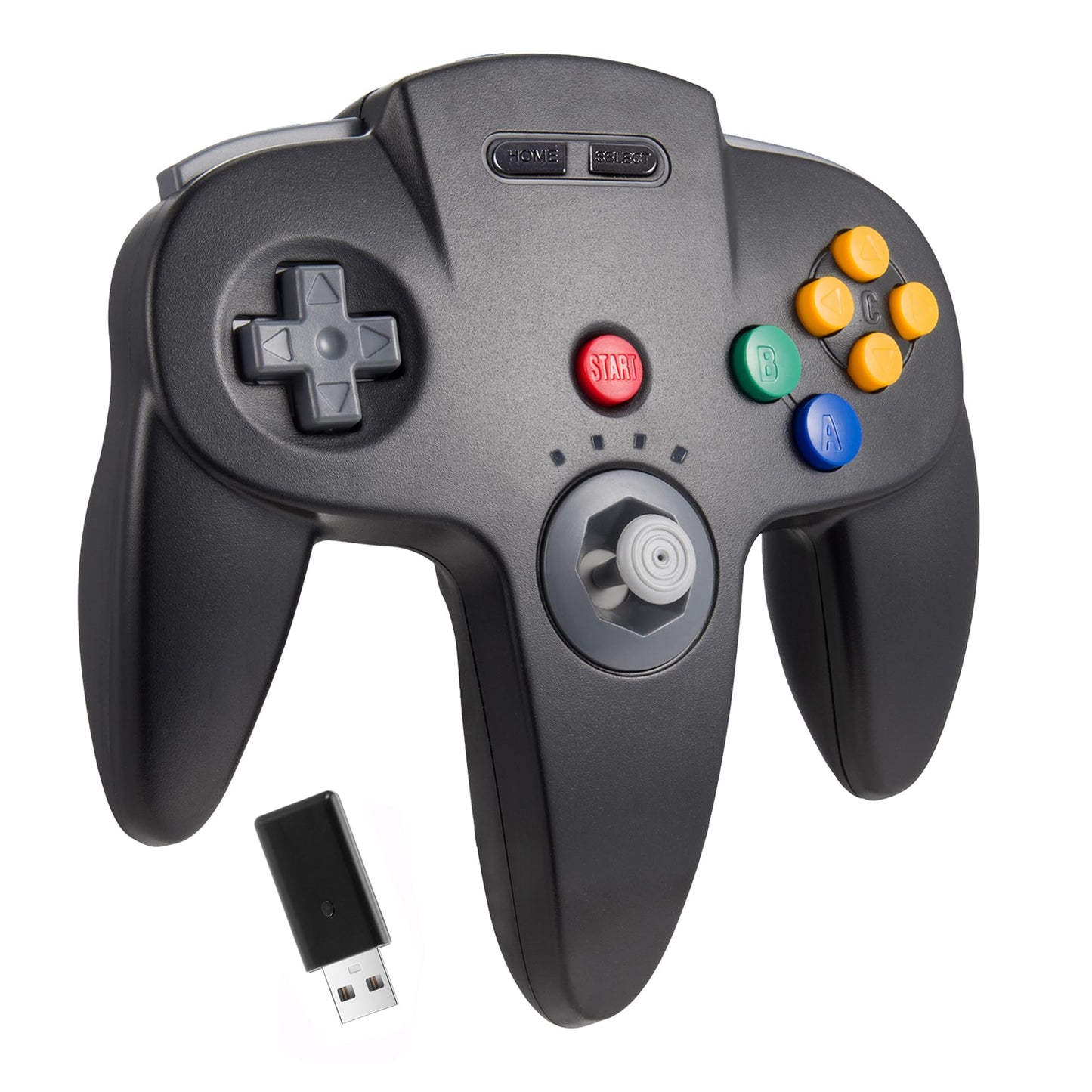 KIWITATA N64 Wireless USB Controller for Switch Games  2.4ghz Rechargeable Wireless N64 Remote Joystick Controller for Switch/Switch Lite/Switch OLED  MAC  PC Windows 7 8 10 11 Black