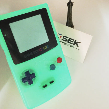 EXSEK GBC Shell Replacement Case Cover for Gameboy Color, Luminous Green Backlight, Model EXGBCLUM