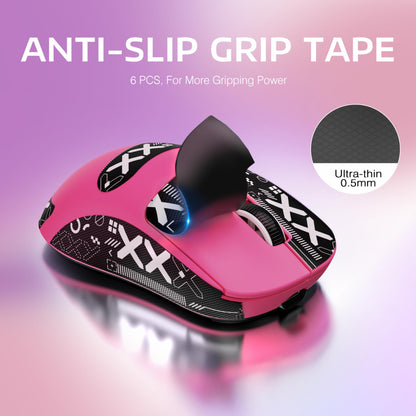 ATTACK SHARK X3 Lightweight Wireless Gaming Mouse - 26K DPI, Tri-Mode, Berry Red, 5 Programmable Buttons, PAW3395 Sensor