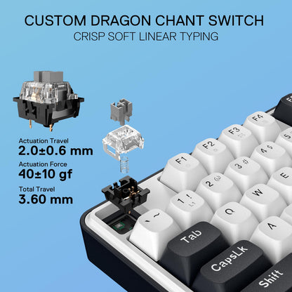 Redragon K689 Wired RGB Mechanical Keyboard - 108 Keys, Hot-swappable, Noise Dampening, Cerulean Polar