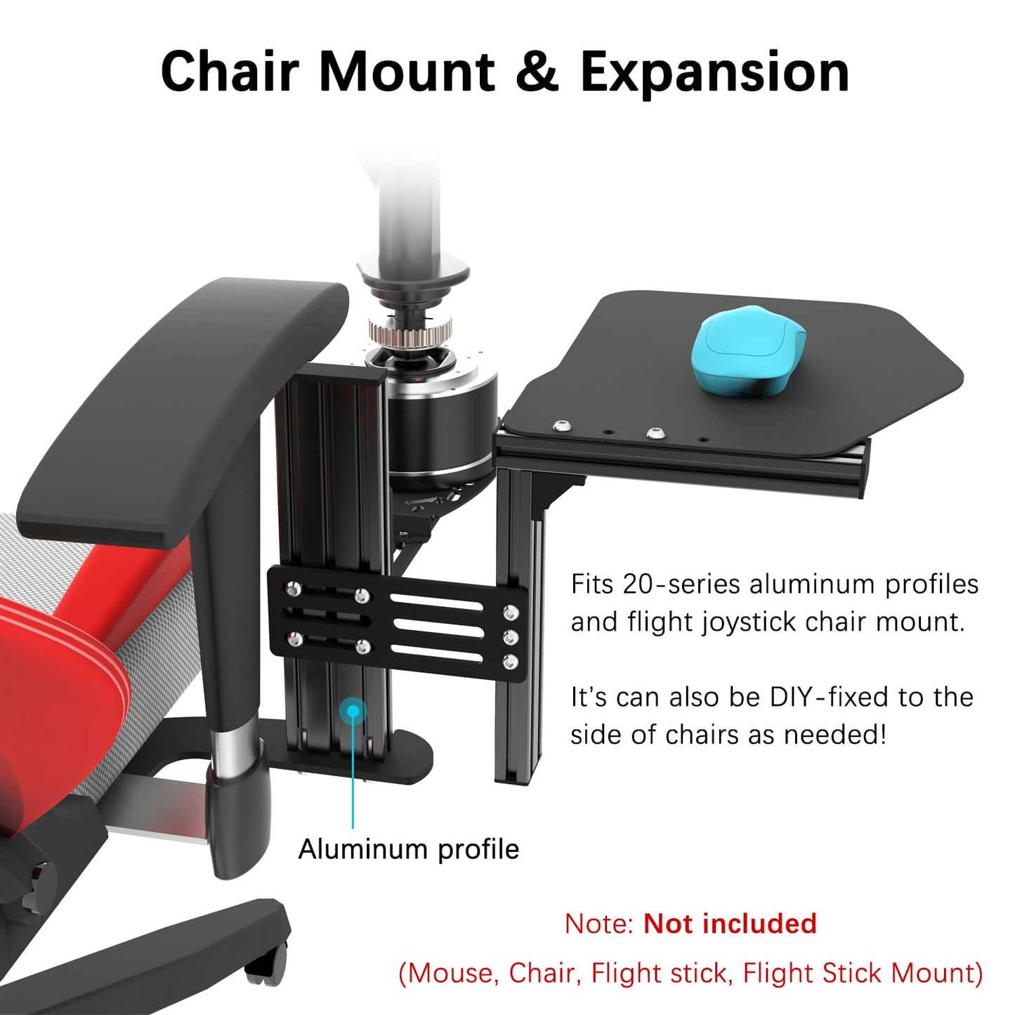 EG STARTS Metal Mouse Pads Mount Holder Platform for HOTAS Joystick, 10.6L x 9.4W inches, Black, Compatible with Flight Simulation Setup