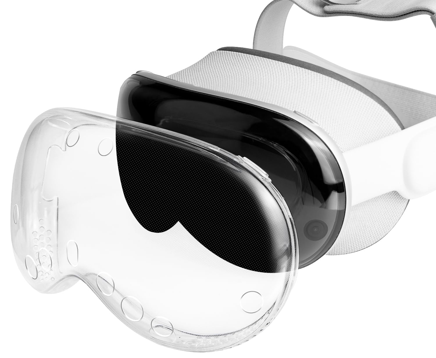 SOULWIT Upgraded TPU Protective Case Cover for Apple Vision Pro - VR Headset Screen Protector  Durable & Slim Fit Accessory  Without Affecting Tracking Scans (Clear)