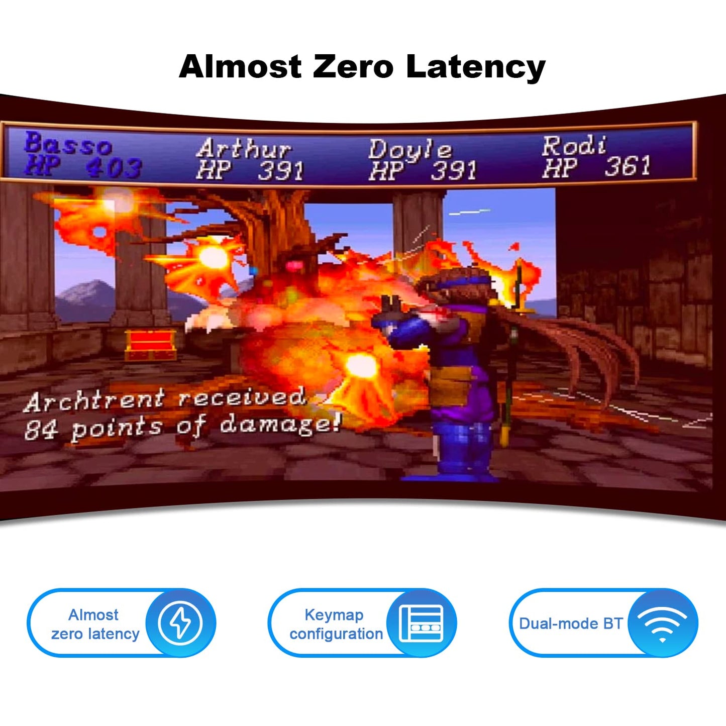 BITFUNX RetroScaler Wireless Controller Adapter for SEGA Saturn - Compatible with PS3/PS4/PS5, Xbox One S - Grey