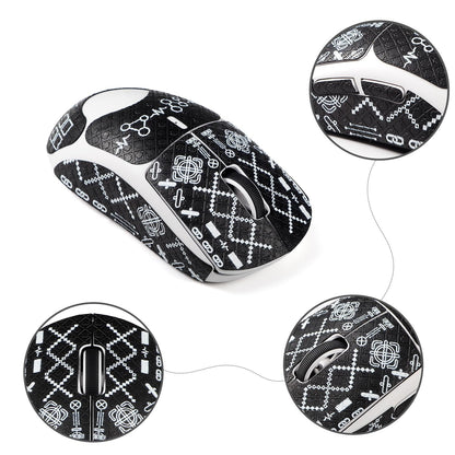 immoenuc Mouse Grip Tape for Logitech G PRO X Superlight - Anti-Slip, Sweat-Resistant, Pre-Cut, Printing Pattern