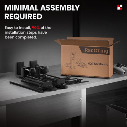 RACGTING Hotas Mount for Logitech X56/X52/X52 Pro & Thrustmaster Joysticks, 2 PCS Black Desk Mount for Flight Simulators