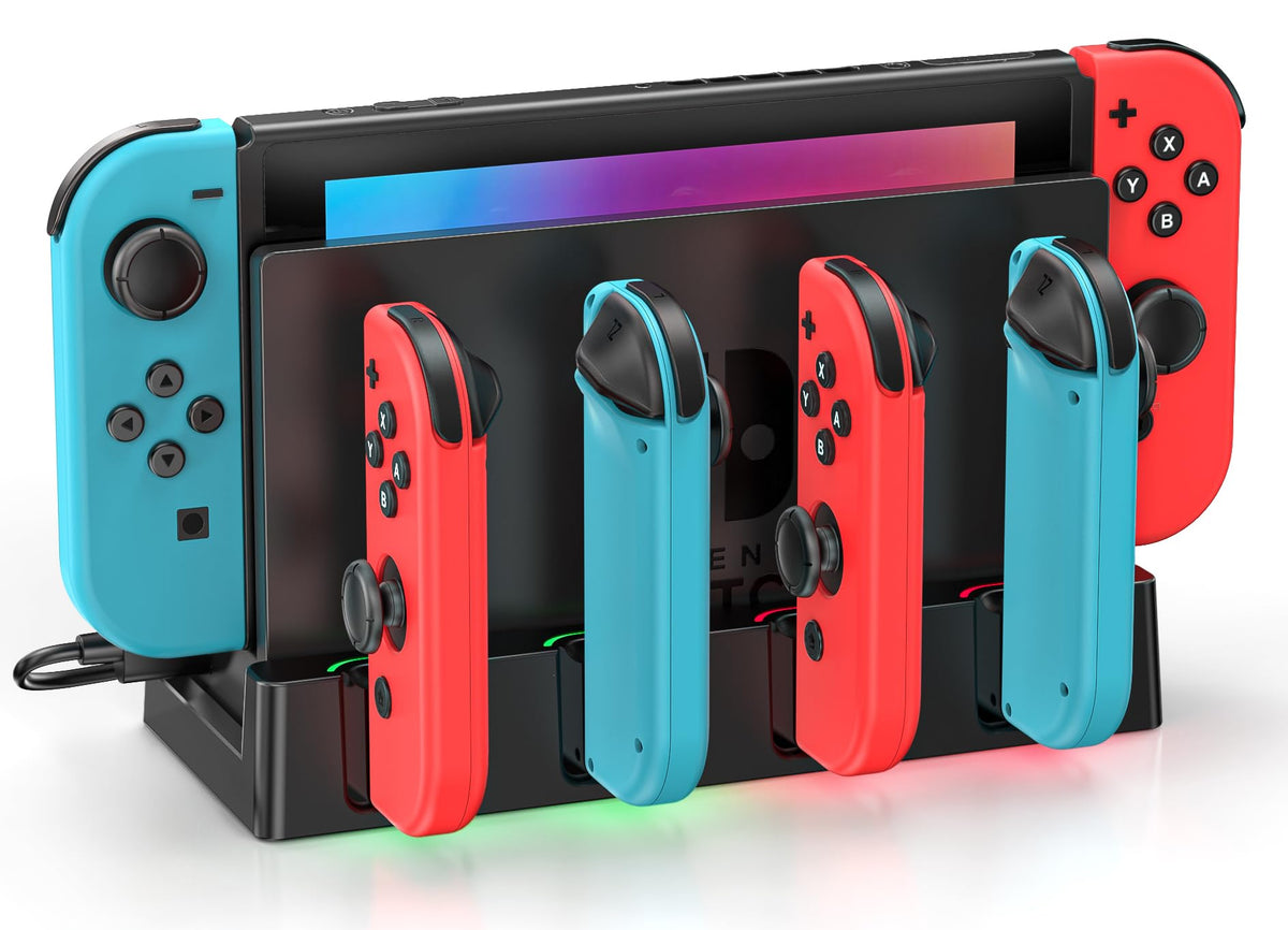 Switch Charging Dock Station with Charging Cable for Nintendo & Switch OLED Game Console  Joycon Charging Dock for Nintendo Switch  Must Have Switch Controller Joycon Charger Accessories for Gamer