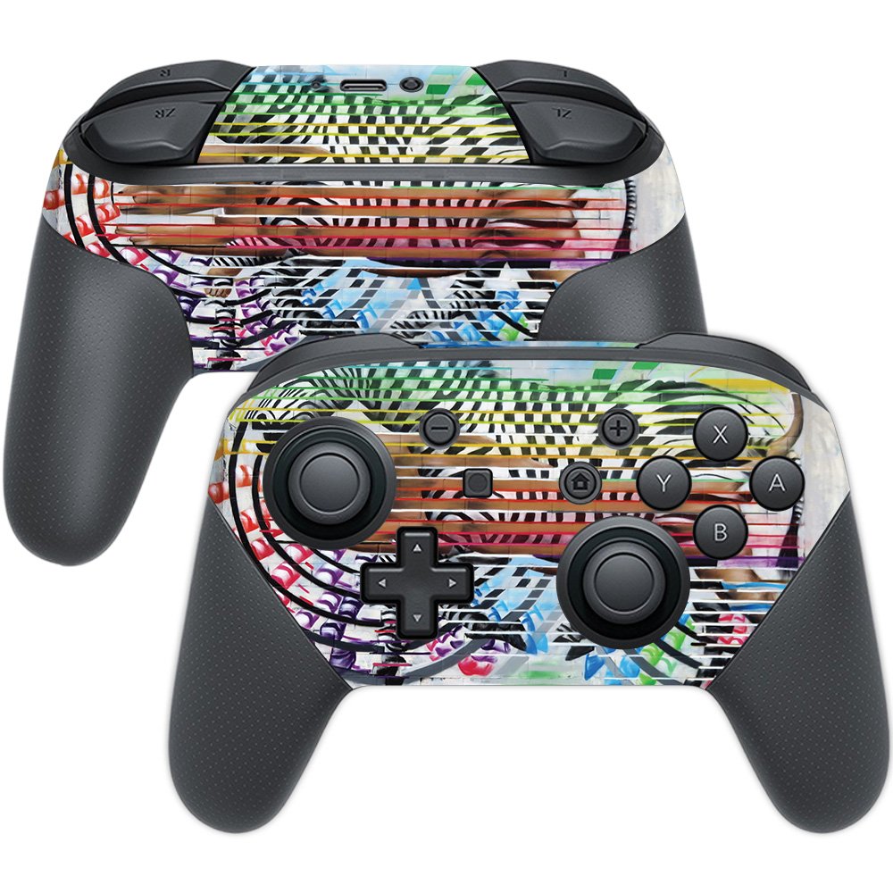 MightySkins Skin Compatible with Nintendo Switch Pro Controller - Zebra Trance | Protective, Durable, and Unique Vinyl Decal wra