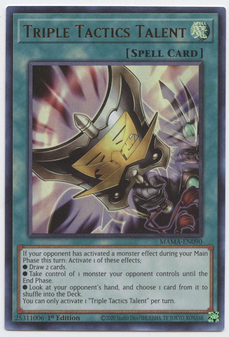 Yu-Gi-Oh! Triple Tactics Talent - MAMA-EN090 - Ultra Rare - 1st Edition - Blue