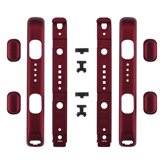 eXtremeRate DIY Replacement Shell for Joycon Strap  Scarlet Red Soft Touch Custom Controller Wrist Strap Housing Buttons for Nintendo Switch & Switch OLED Model - 2 Pack